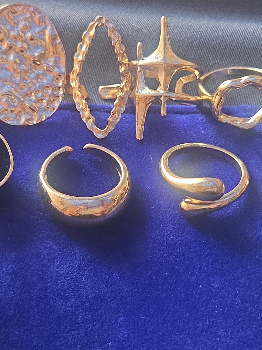 Gold Tone Sculptural Open Ring - Women's Jewelry